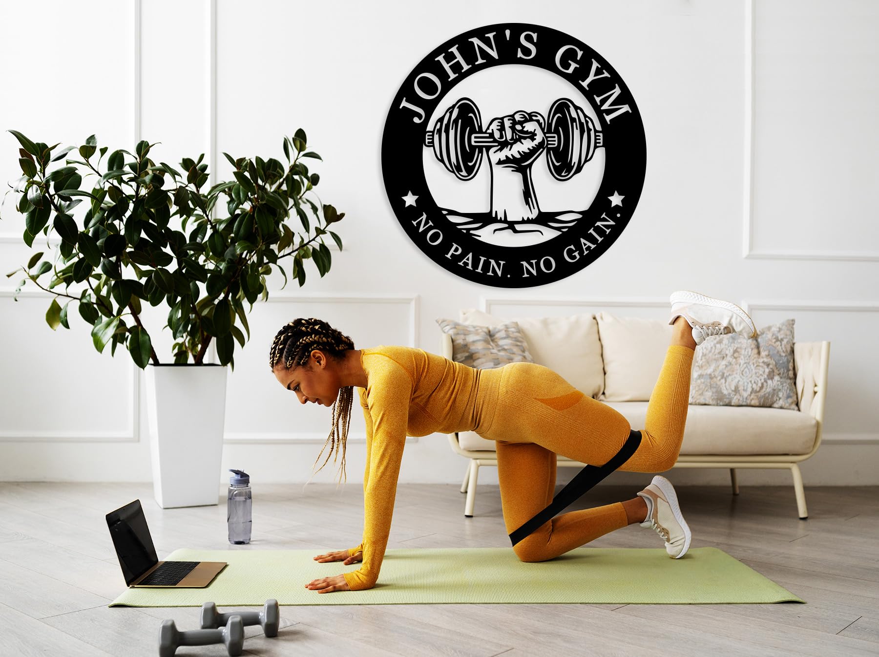 Custom business gym sign with business name