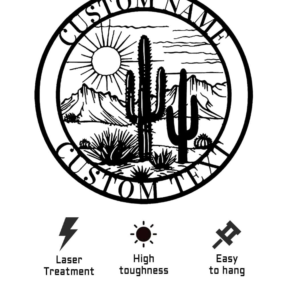 Patio or sunroom display cactus sign with precise cut detailing