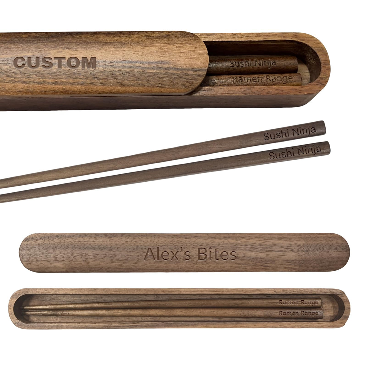 walnut wood chopsticks with customization