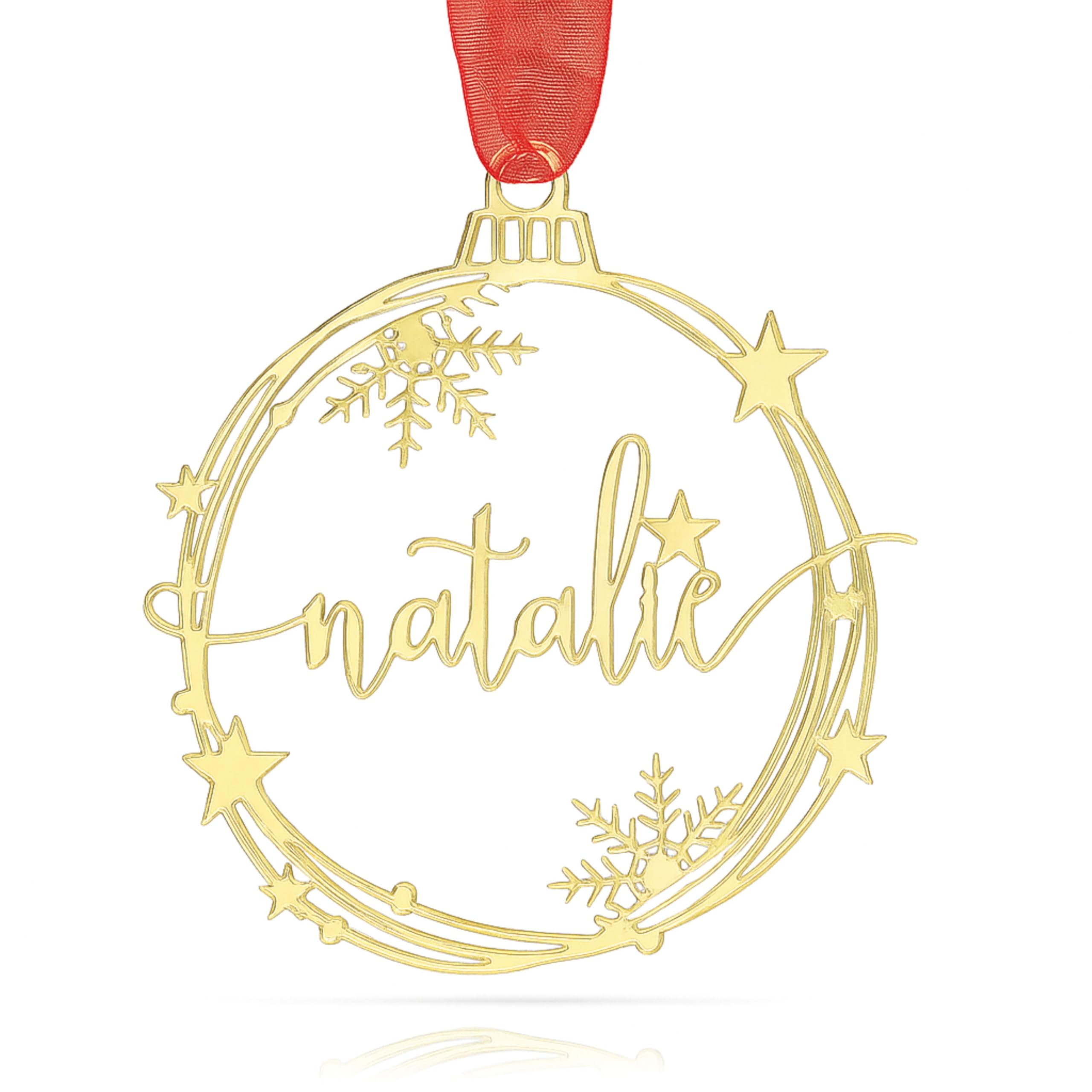 Custom Christmas Name Tree Ornaments in 8 cm acrylic option