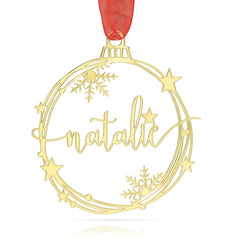 Custom Christmas Name Tree Ornaments in 8 cm acrylic option