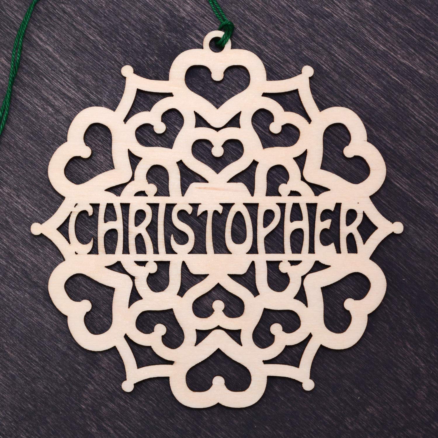 Custom Christmas Tree Ornament birch plywood snowflake design