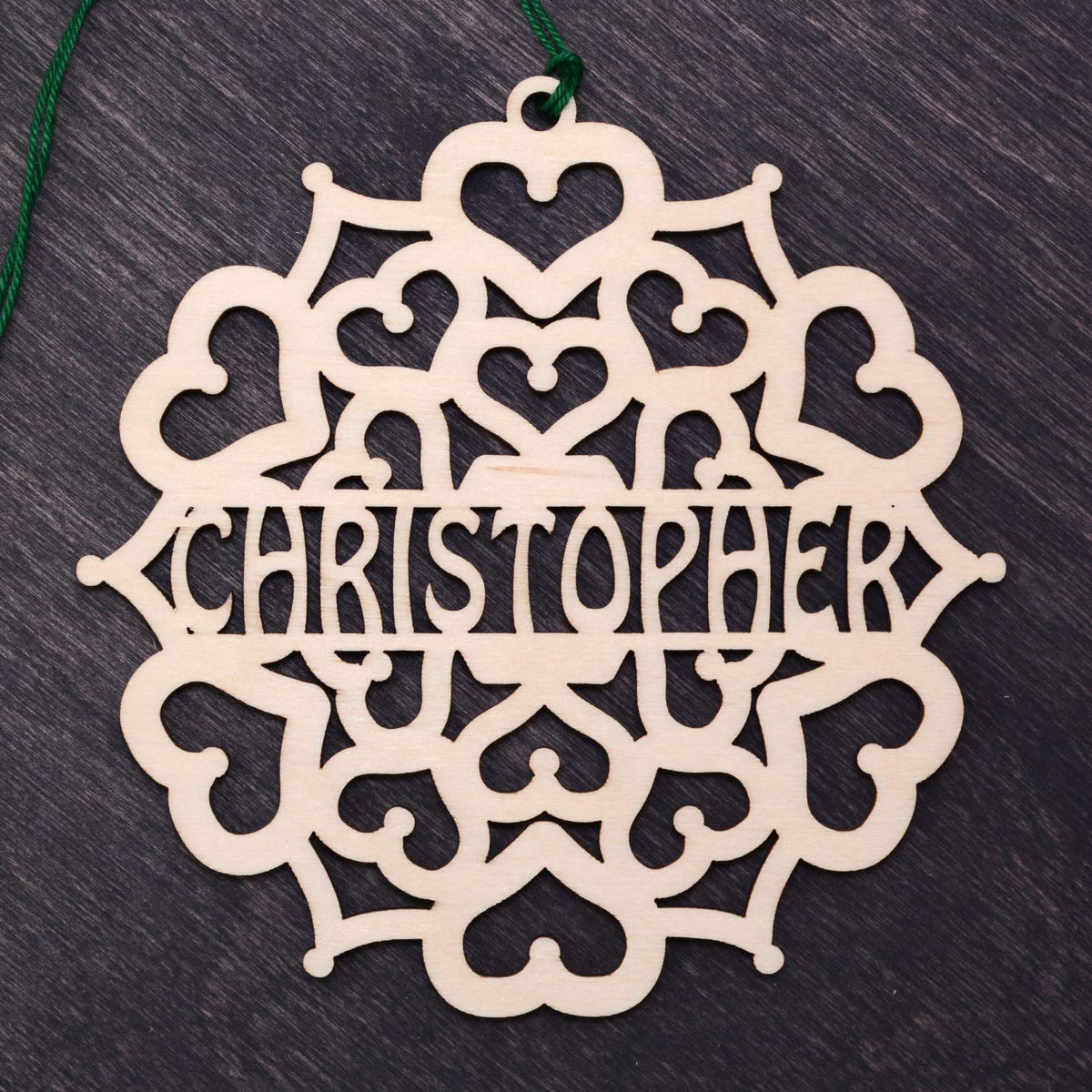Custom Christmas Tree Ornament birch plywood snowflake design