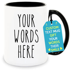 Custom Coffee Mug 11 oz with personalized text on both sides