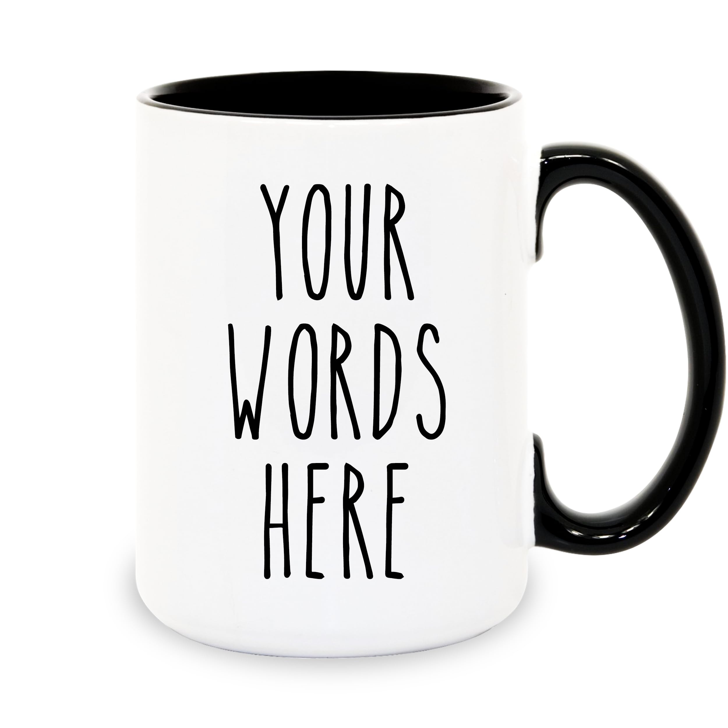 Custom Coffee Mug 15 oz with personalized text on both sides