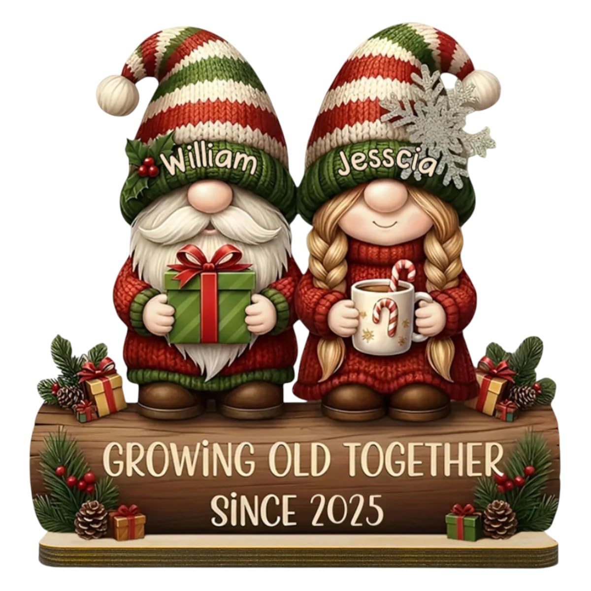 Custom Couple Growing Old Together Plaque front view