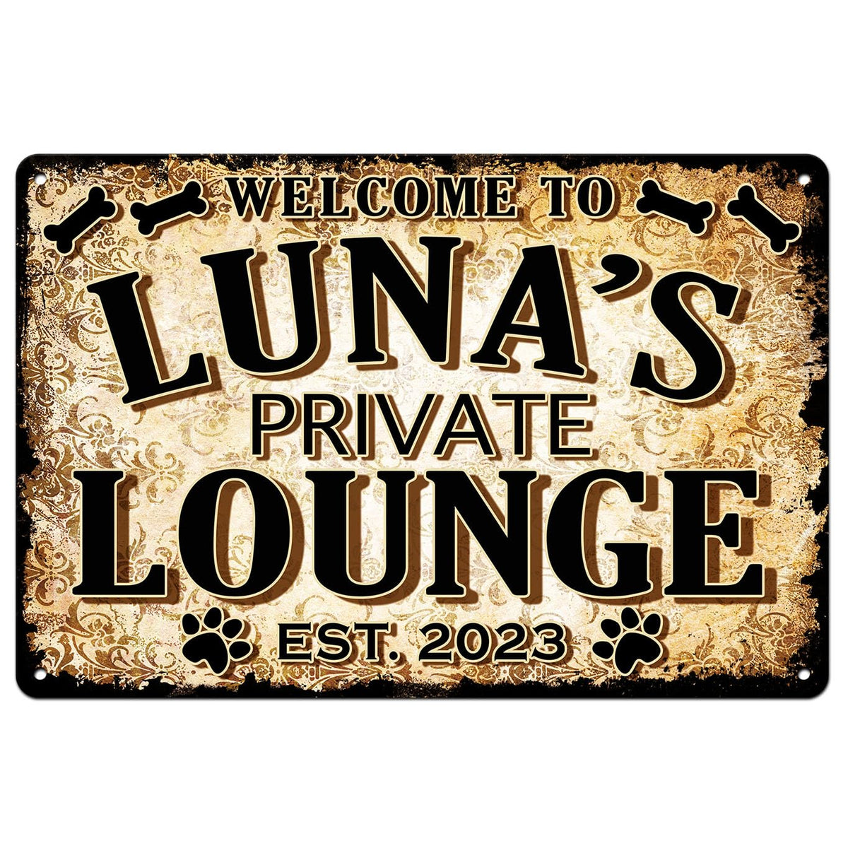 Custom dog lounge sign 9x12 personalized with name