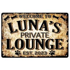 Custom dog lounge sign 9x12 personalized with name