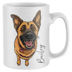 11oz ceramic mug personalized with your dog's name