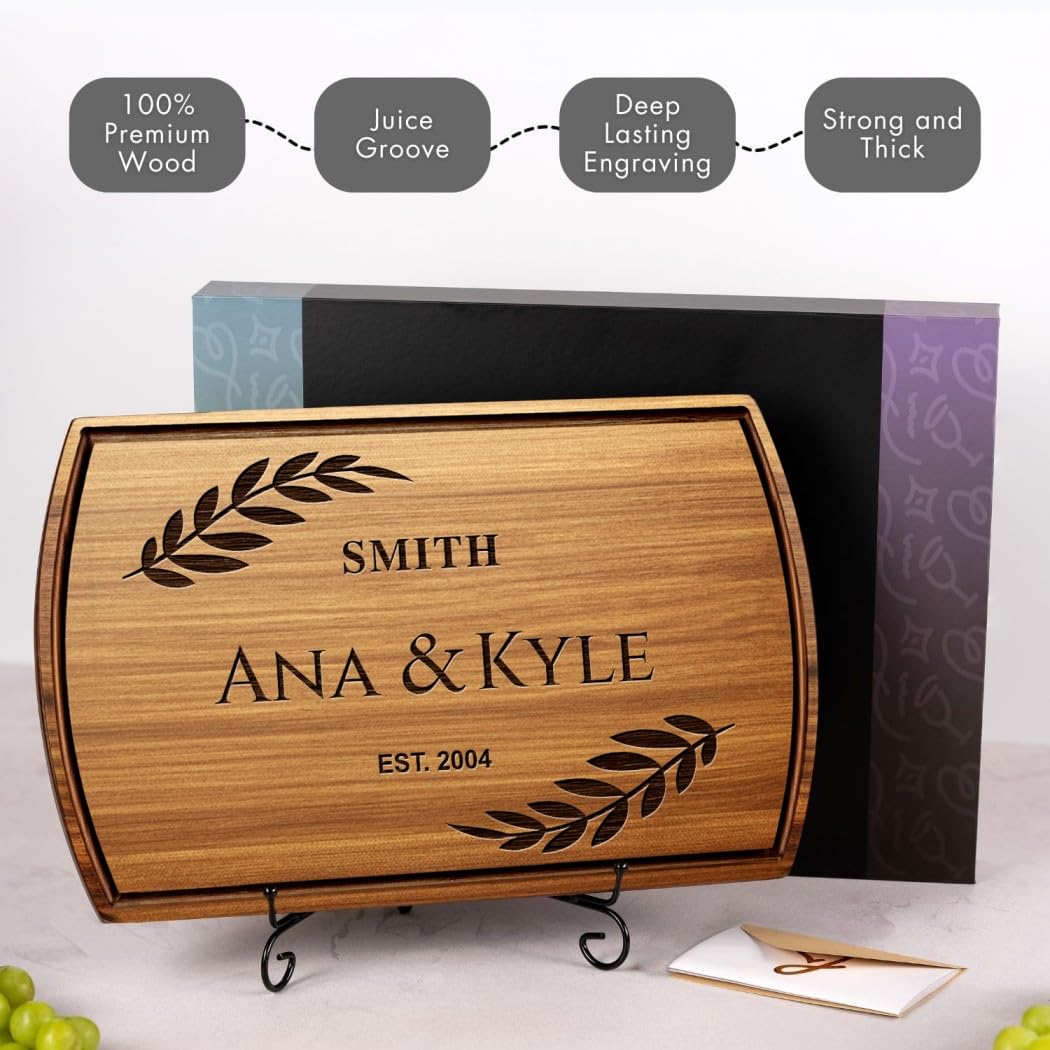 Custom Engraved Cutting Board walnut texture and grain