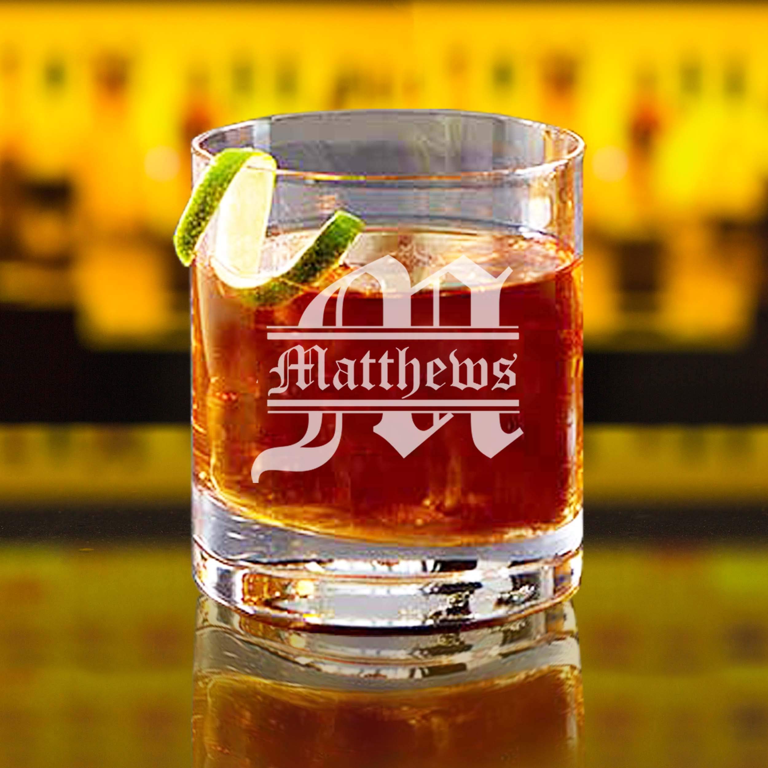 11 oz engraved whiskey rocks glass from My Personal Memories
