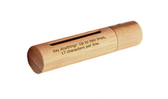 Custom engraved natural sandalwood cremation urn with glass window