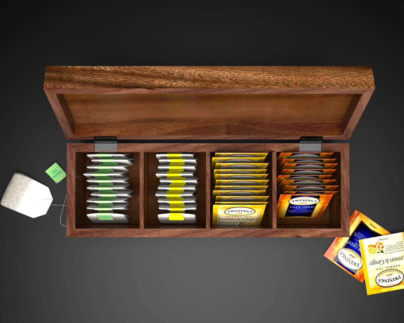 Tea box display piece for home kitchen or office