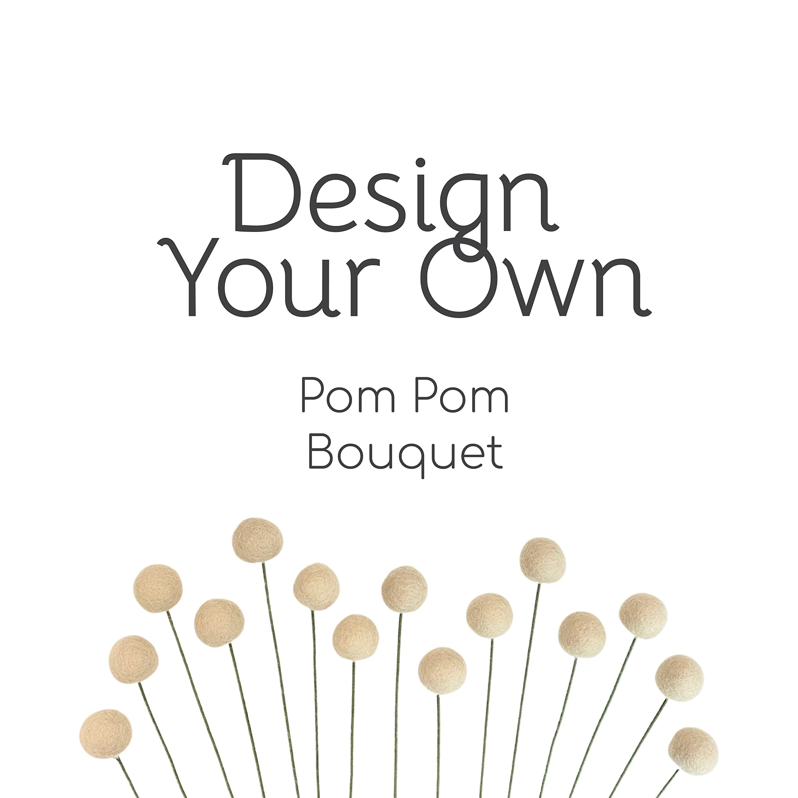 Custom Felt Ball Flower Bouquet by Sheep Farm Felt with 9 inch stems