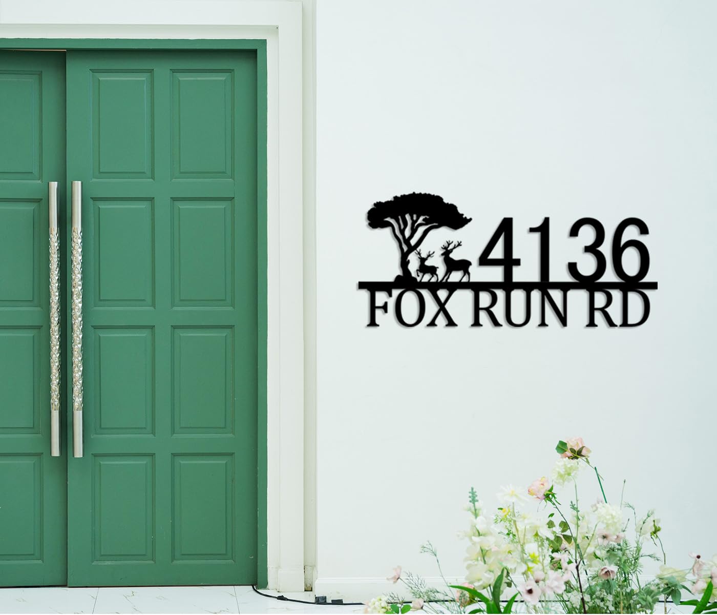 Metal address plaque customizable house number