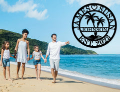 Custom large outdoor metal sign for beach house display