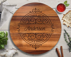Custom Lazy Susan 16 inch diameter solid Acacia wood turntable