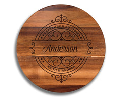 Custom Lazy Susan 18 inch diameter solid Acacia wood turntable