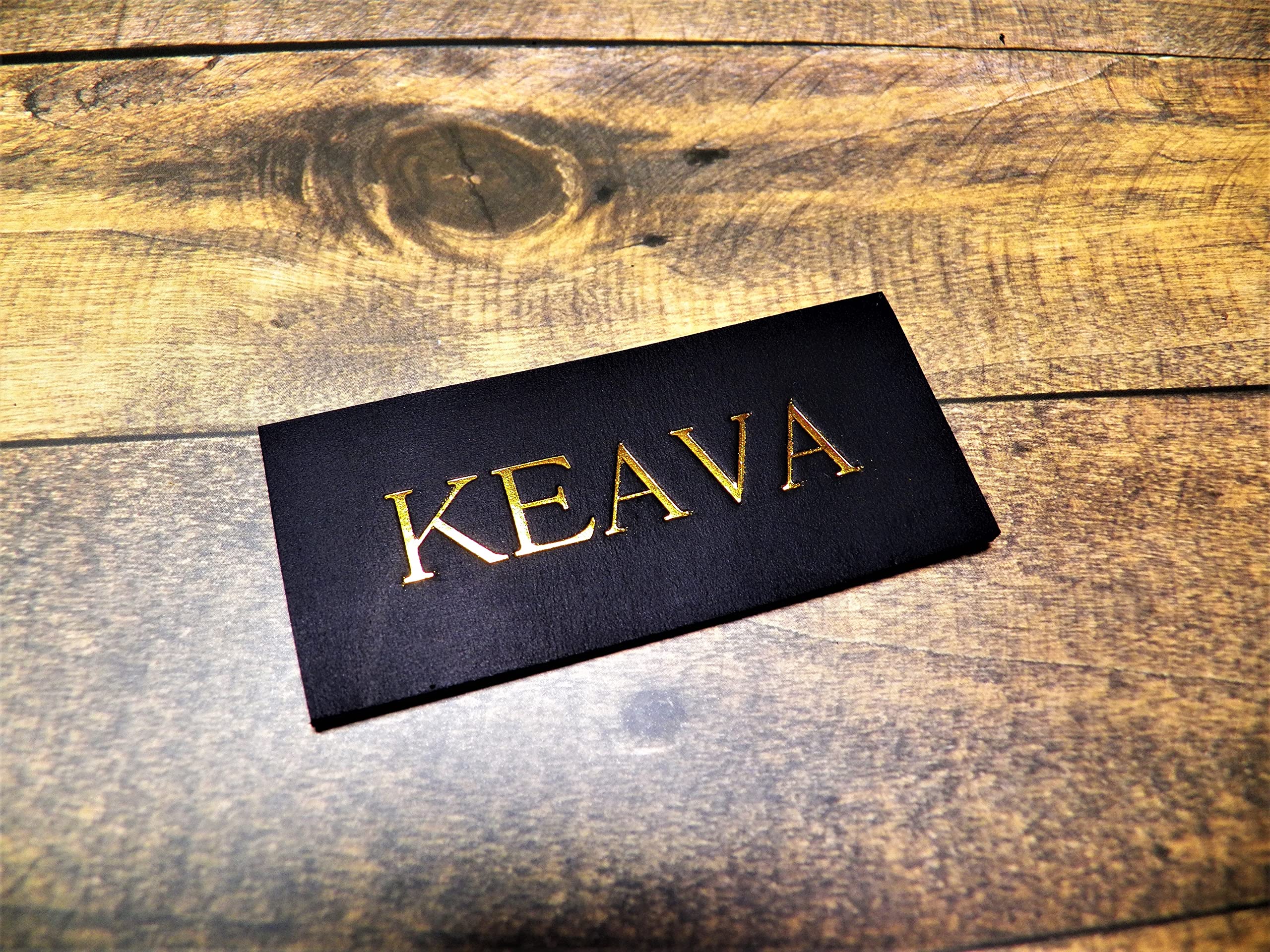 Custom Leather Patch handmade in USA close up