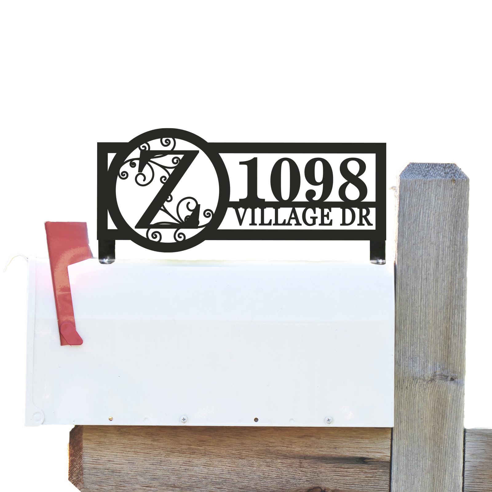 Custom mailbox topper address plaque for outdoor decor