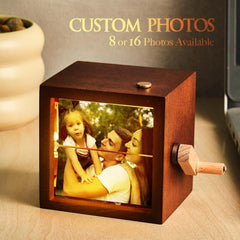 Custom mechanical picture flip book frame wooden finish