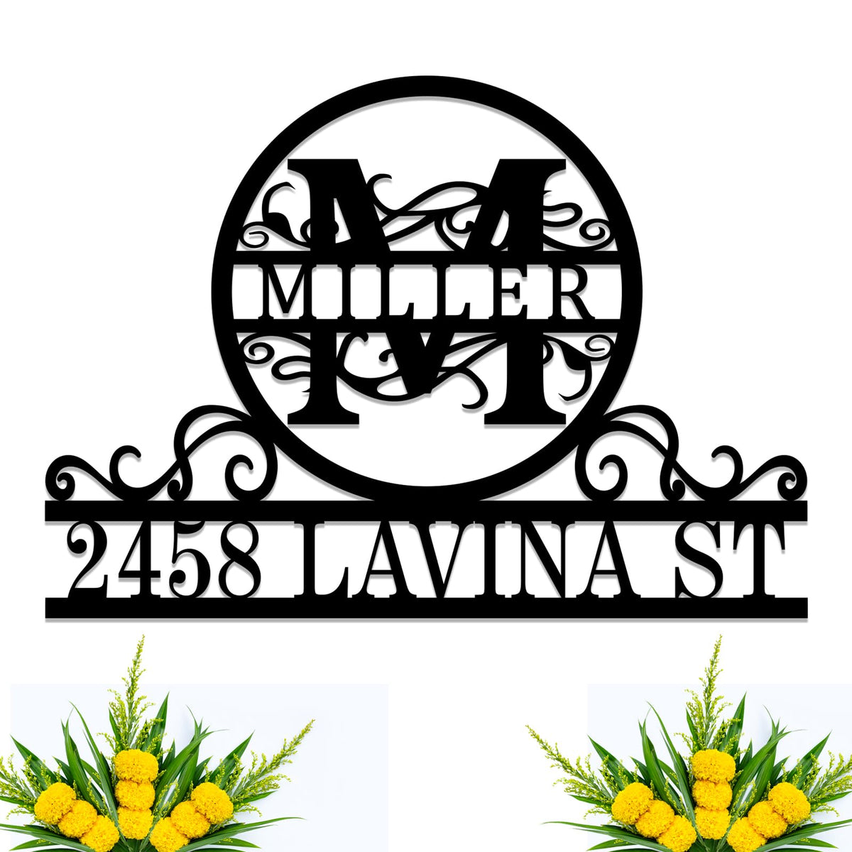 Custom Metal Address Plaque for Outside front exterior view