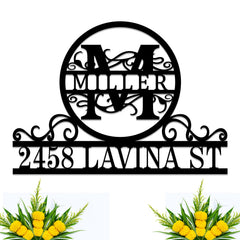 Custom Metal Address Plaque for Outside front exterior view