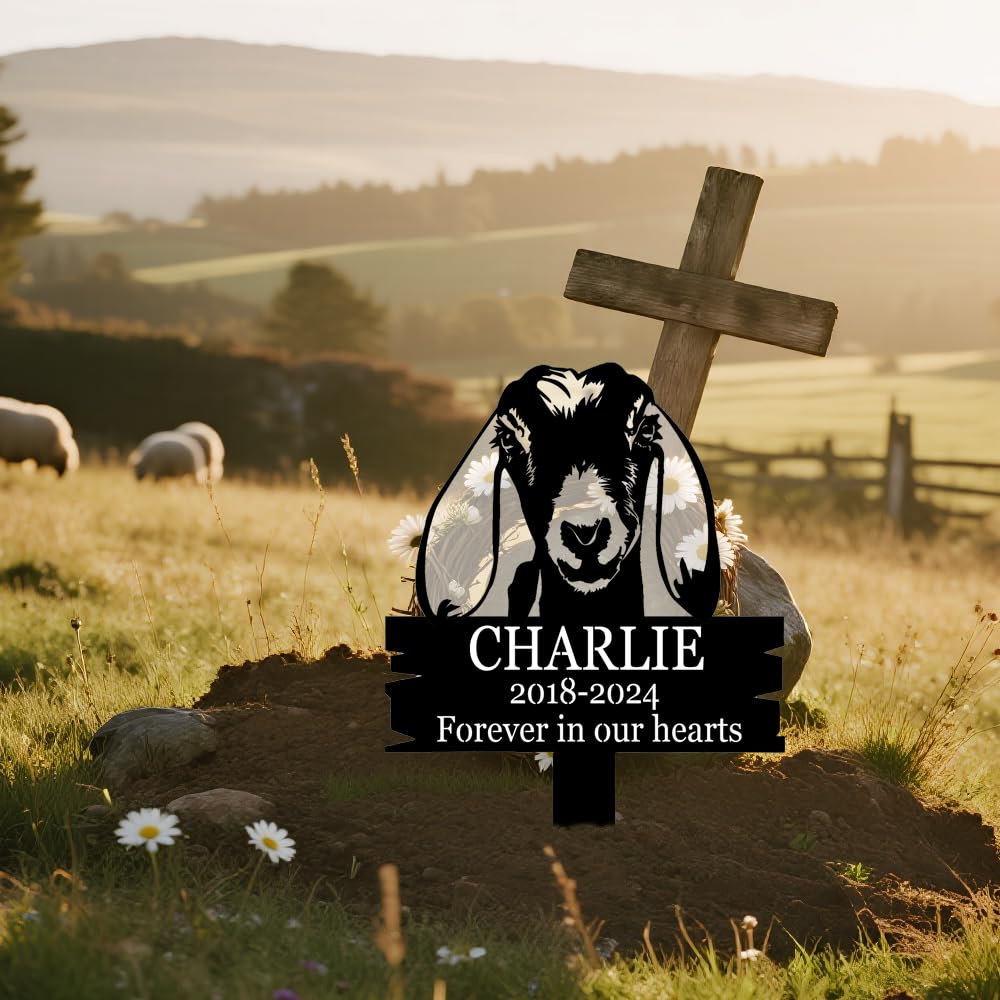 Custom metal burial plaque for pet loss gift