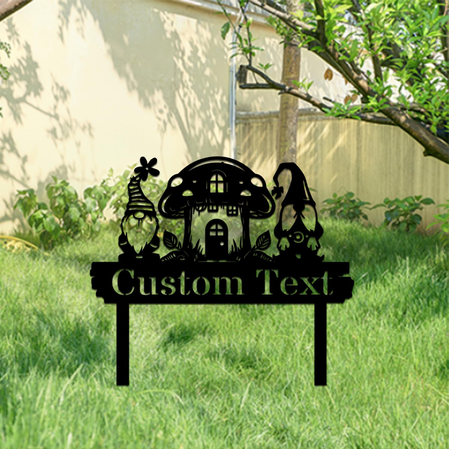 Custom metal name sign for garden decor