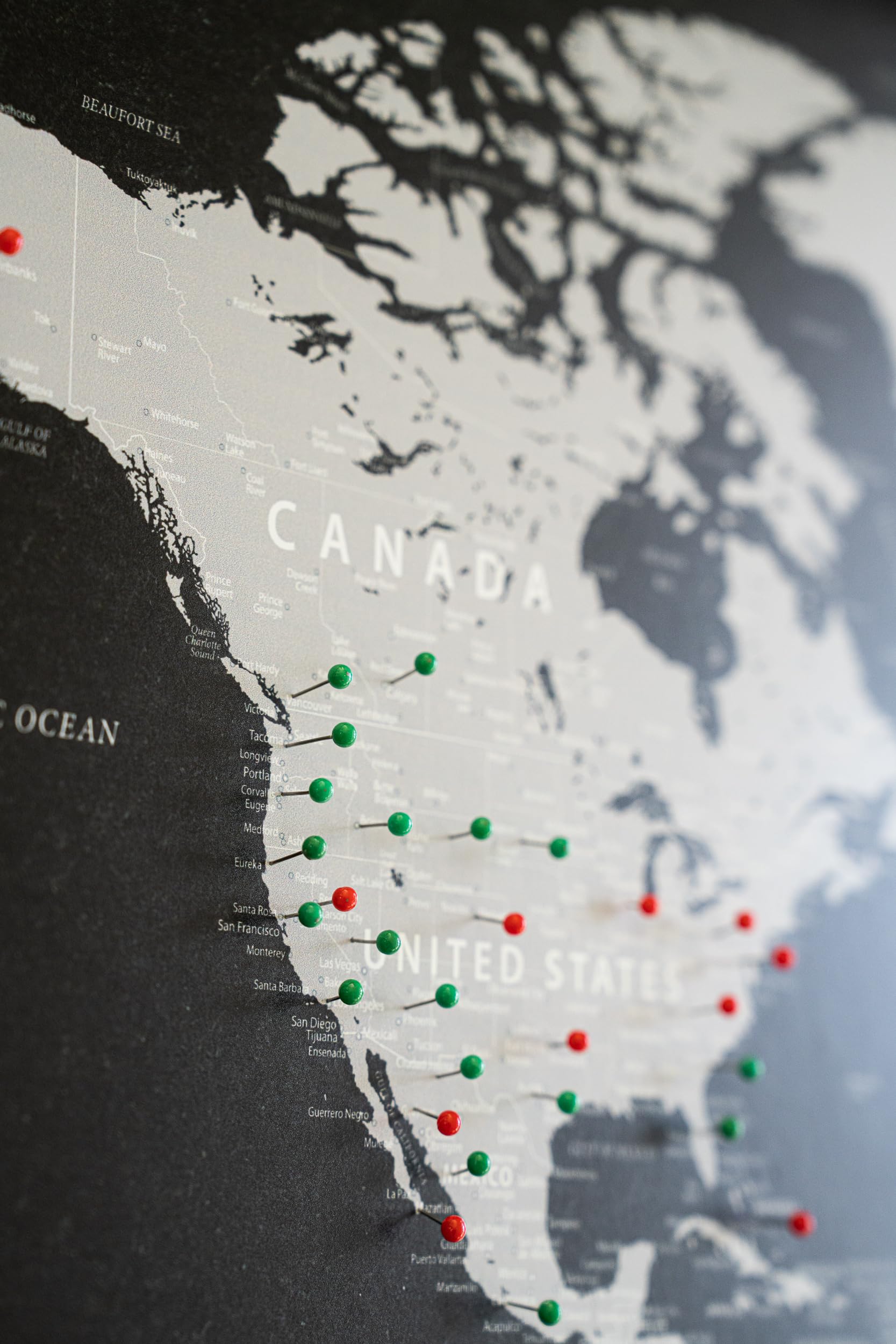 Custom modern map print WPM01 framed