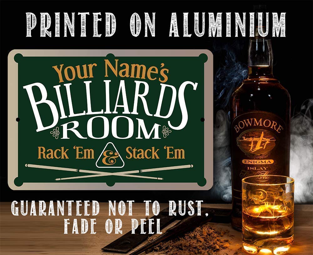 Custom name gift billiards sign