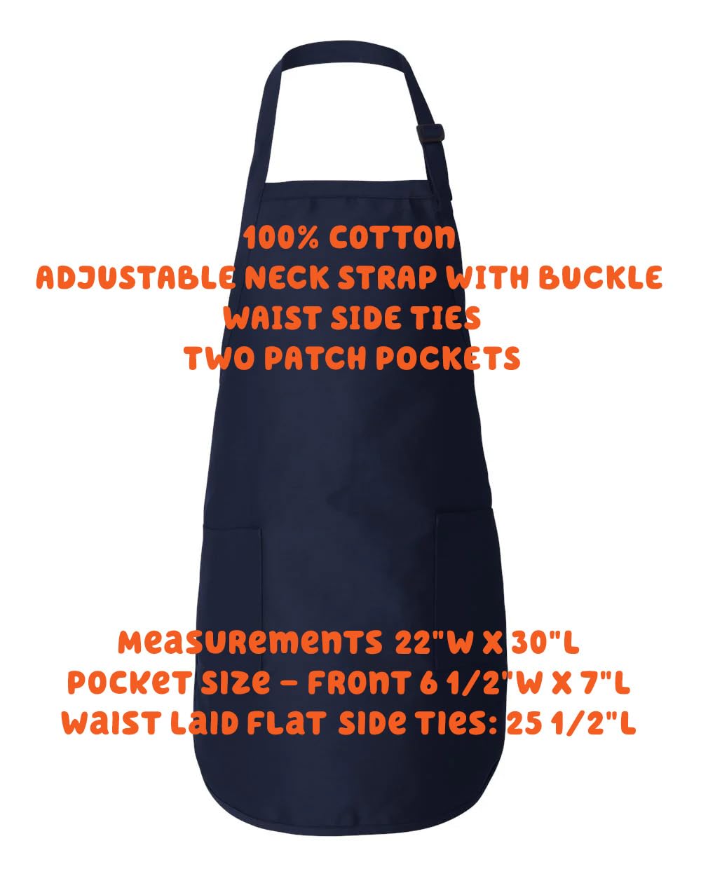 Close up of 100% cotton fabric on apron