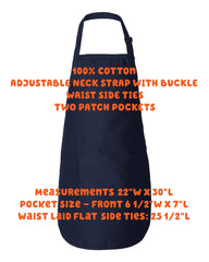 Close up of 100% cotton fabric on apron