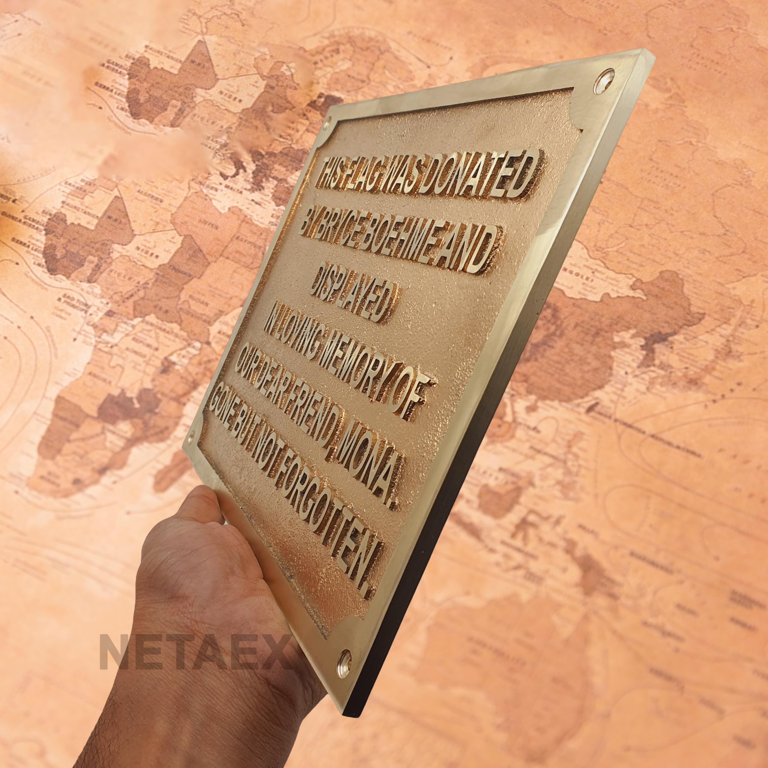 Custom name sign brass plaque