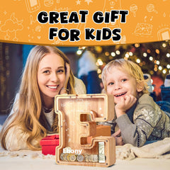wooden piggy bank size 18x20x3 cm with top coin entrance