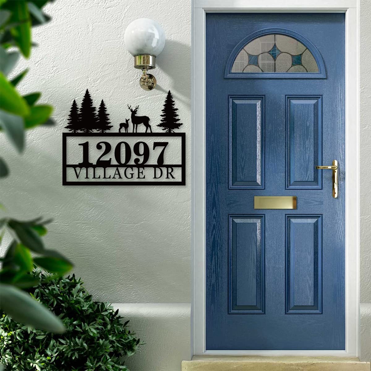 Laser-cut address sign with smooth edges and address name