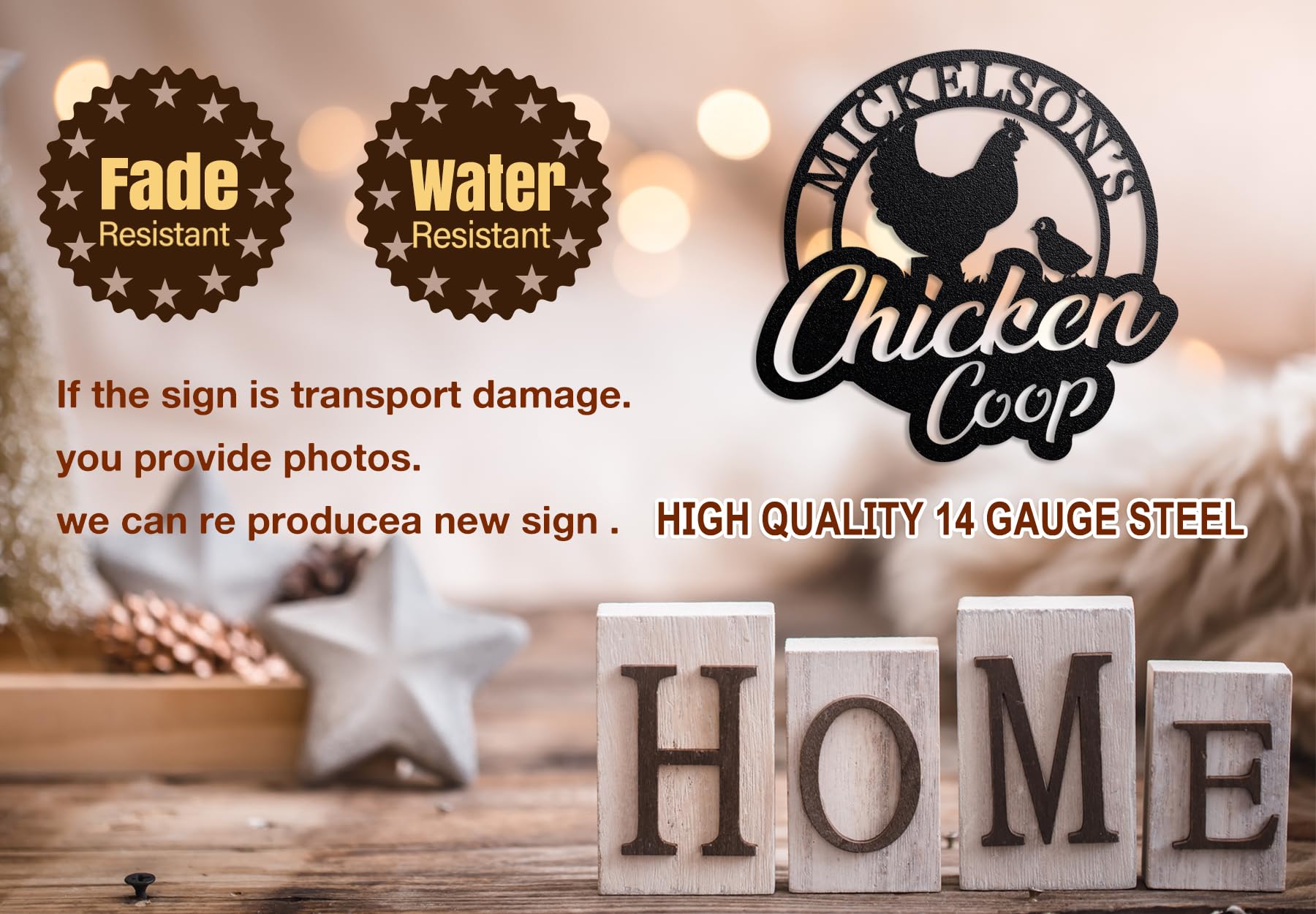 Farm Signs Decorations for Chicken Lovers