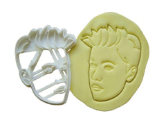 Custom Personalized Portrait Face Cookie Cutter in sky blue plastic