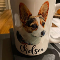 Custom Pet Mug 11oz photo based illustrated design