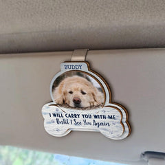 custom photo dog memorial visor clip for car