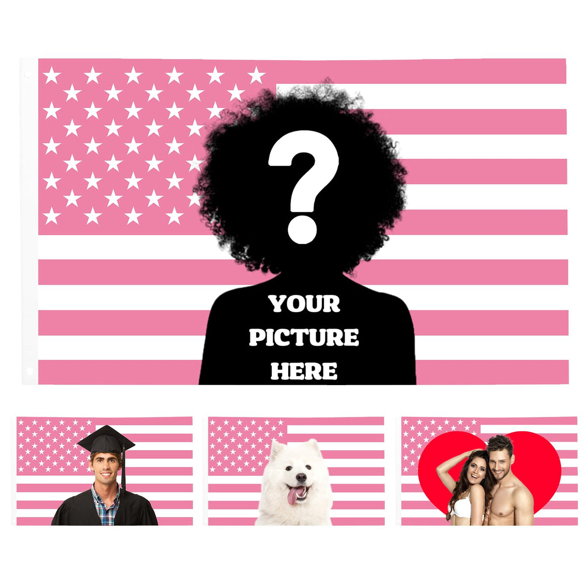 Custom Pink America Flag 3x5 ft size image