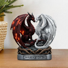 Red and White Dragons design acrylic plaque