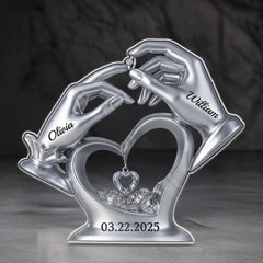 Custom-shaped design ideal for anniversaries or weddings