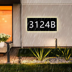 Custom solar backlit address plaque for modern homes