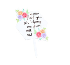 Custom Teacher Plant Stake Gift with teacher name personalization