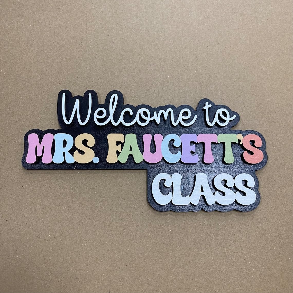 Custom teacher welcome sign for classroom door