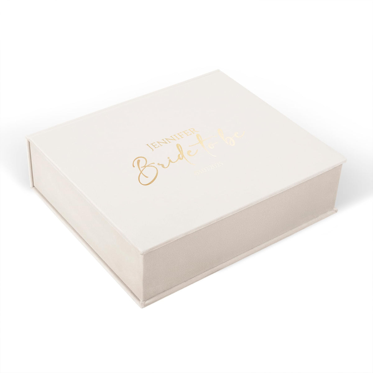 Custom Wedding Keepsake Box with velvet exterior