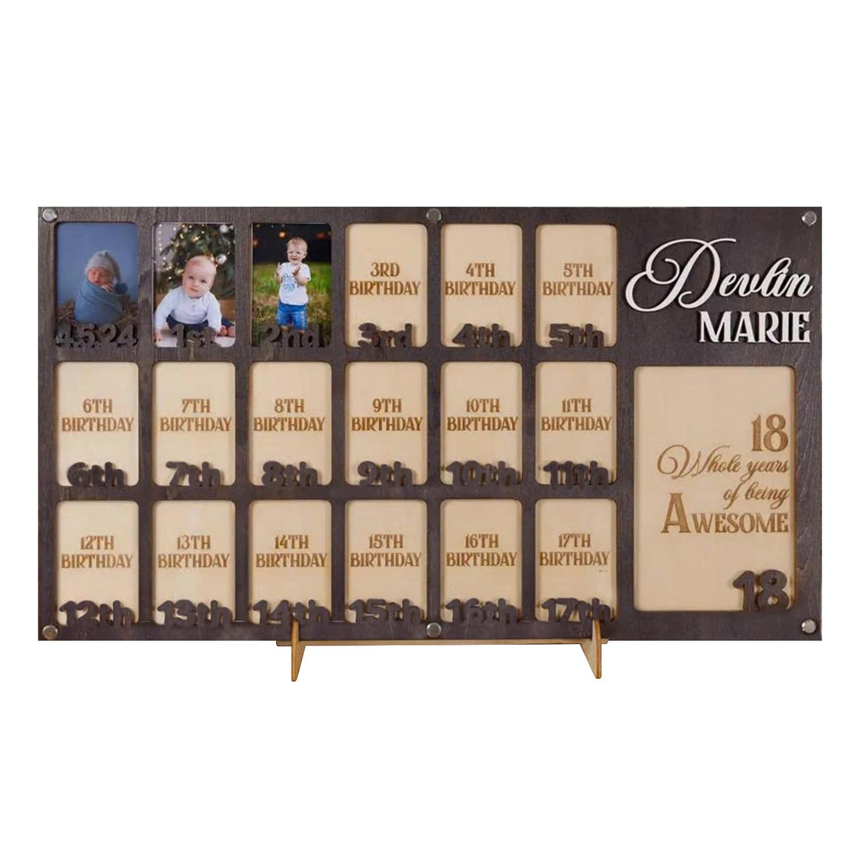 Custom Wooden Multi Picture Frame front view