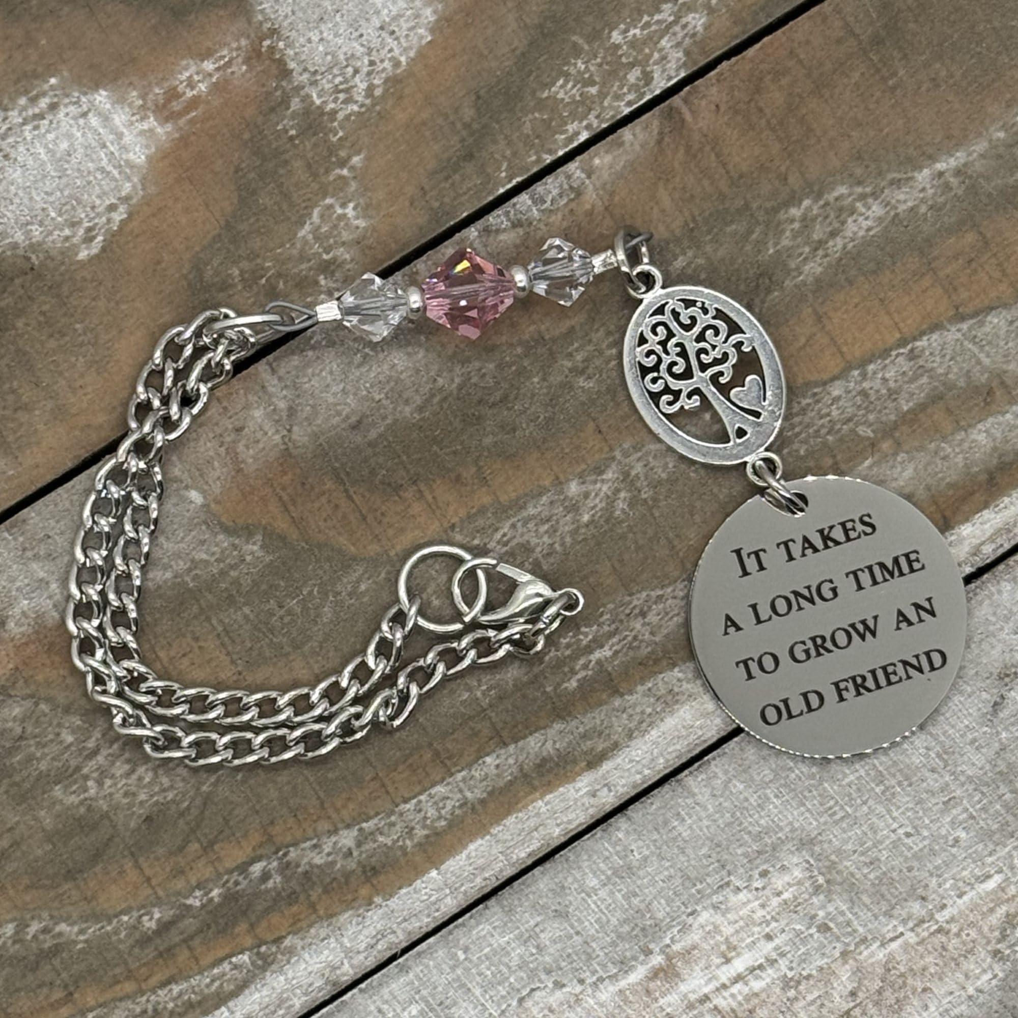 Birthstone crystal customizable with two clear crystals