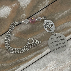 Birthstone crystal customizable with two clear crystals